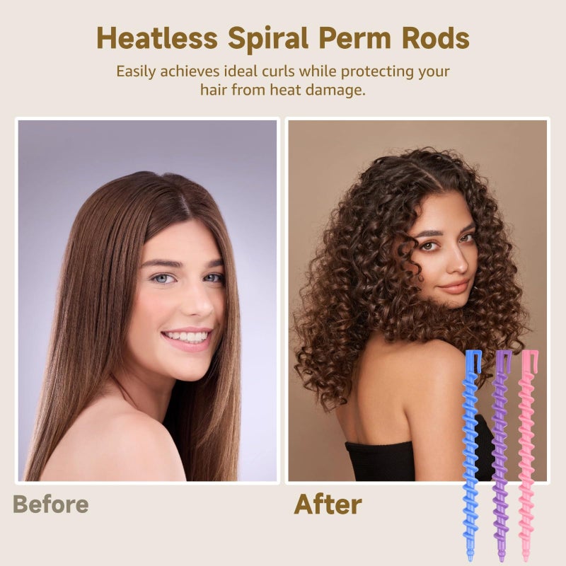 Homaisson 100 Pcs Spiral Perm Rods, Heatless Hair Curl Rods, Perm Wave Curlers Kit for Long Hair, Plastic Material, Styling Curling Rods for Custom Hairstyles, Random Colors - Image 3